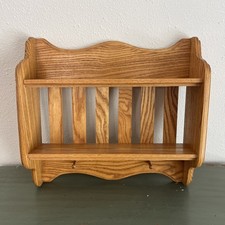 Vintage Wood Wall 2 Tier Shelf