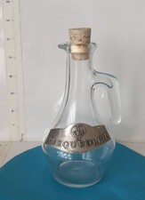 Vintage "PARQUEOLIVA" glass cruet or bottle olive oil features a cork stopper 