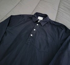 Norse Projects Oscar Oxford Long Sleeve half Button Down Pocket work chore shirt