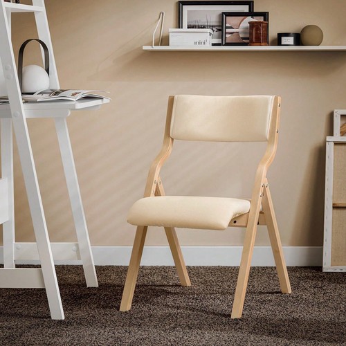 White birch wood folding chair - white,
