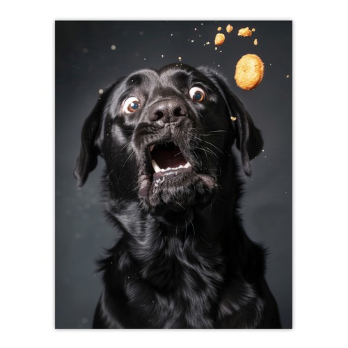 Funny black labrador dog - black,