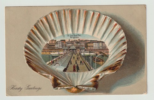 1906 embossed shell postcard - 1906,