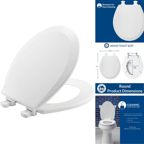 Round enameled wood toilet - enameled,