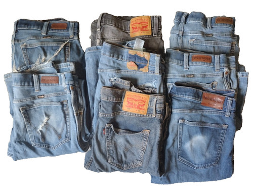 Bulk scrap denim - denim, destroyed