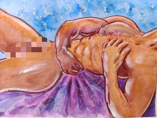 Male nude original drawing - nude,