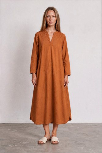 Rust kaftan dress ischiko - rust,