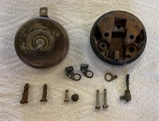 Vintage Brass  and Ceramic Dolly Toggle Switch - 1940s