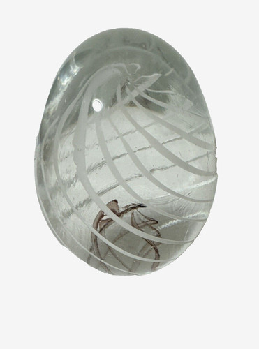 Vintage art glass white - glass, stripe