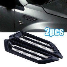 2pcs Black Accessories Car Side Air Flow Vent Fender Decorative Sticker Trim