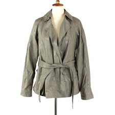 All Saints Spitalfields Chelsea Mac Glossy Sage Green Belted Rain Jacket 10 Coat