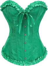 Plus Size Satin Corset Bustier – Boned Lace-Up Overbust Top | Gothic Bridal 