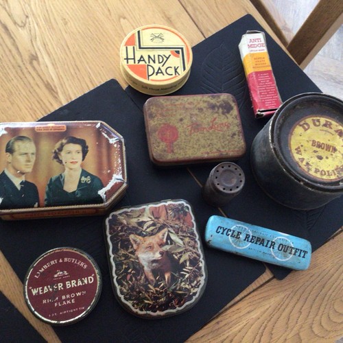 Selection vintage old tins - selection,