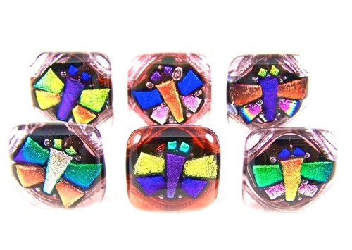 Dichroic glass cabinet knobs - dichroic,