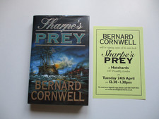 SIGNED (Hatchards) SHARPE'S PREY Bernard Cornwell HB D/J 1st 2001