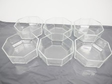 6 Arcoroc Octime Glass Bowls Made In France - Octagonal Vintage