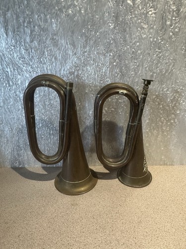 Vintage ww1 military bugle - vintage, x2