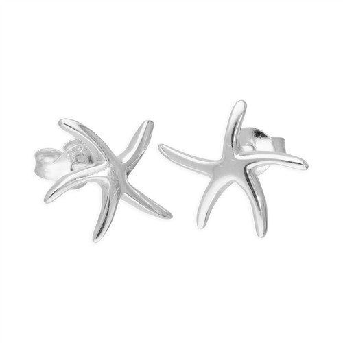 Sterling silver small starfish - silver,