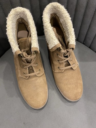 Ladies footglove suede wedge - suede,