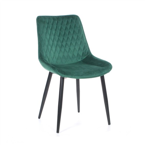 Velvet quilted dining chair - velvet,