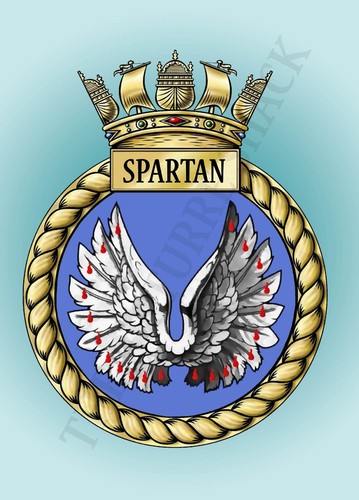 Hms spartan crest metal - on, a