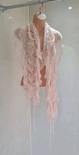 Ladies Lovely Peach Lace Neck Tie Scarf Shawl Wrap