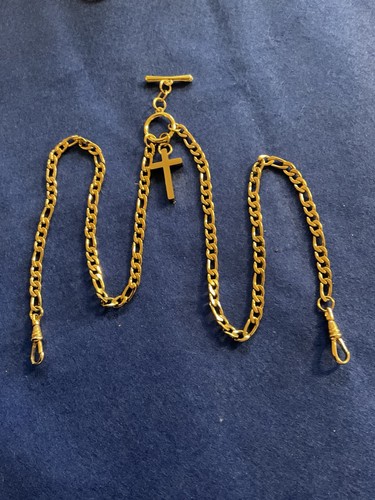 Gold plated double albert - gold,