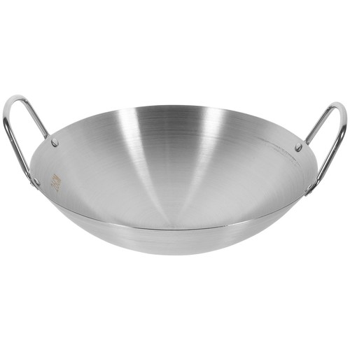Stainless steel wok - steel, round