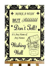 Yellow Black Damask Wishing