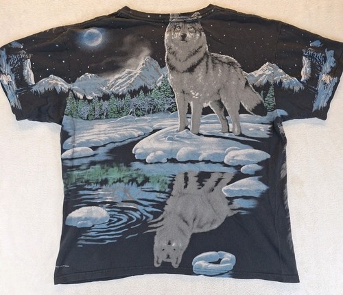 Liquid blue gray wolf - gray, green