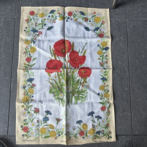 Irish cabin linen tea towel - tea,