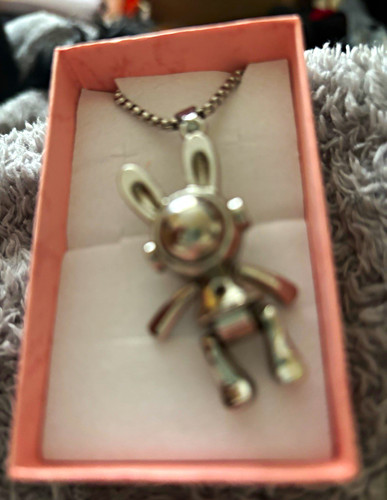 Silver tone bunny - silver,
