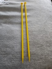 9mm, 38cm Knitting Needles Plastic Yellow 
