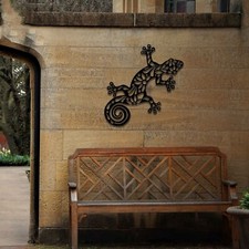 Rusty Metal Gecko Wall Decor |