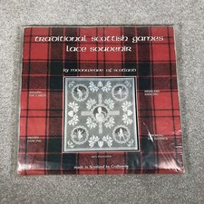 Vintage Moonweave Of Scotland Scottish Games Lace Polyester Tablecloth 48” X 48”