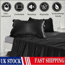 Black Red PVC Waterproof Bed Sheet Flat Sex Bedding Pillow Couple Adult Wet Play