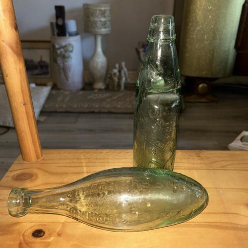 Mixed antique green bottles - mixed,