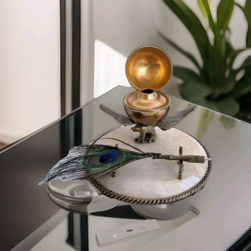 Antique inkwell desktop - antique,