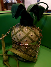 NEW PINEAPPLE STUDDED BAG CROSSBODY WRISTLET 50S TIKI ROCKABILLY PIN UP TROPICAL