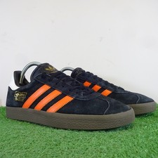 Adidas Trainers Size 7 Mens Originals Trimm Star VHS Black Orange Low Top Shoes