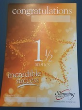 Slimming World 1 1/2 Stone Award Certificate  NO STICKER