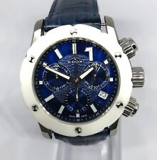 EDOX Chronoffshore-1 Quartz Diver Watch. 40mm Case. Blue Dial. WR 300M. Men`s.