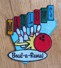 3 x Marlows Bowl-a-Rama,  Iron On Patch Sew on Transfer Badge Bowling rockabilly