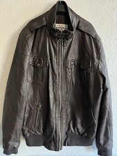 Men’s Red Herring Brown Faux Leather Jacket, Size Medium. 