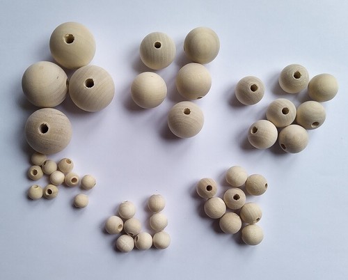 Round wooden beads - wooden,