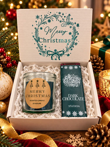 Teal candle chocolate - candle,