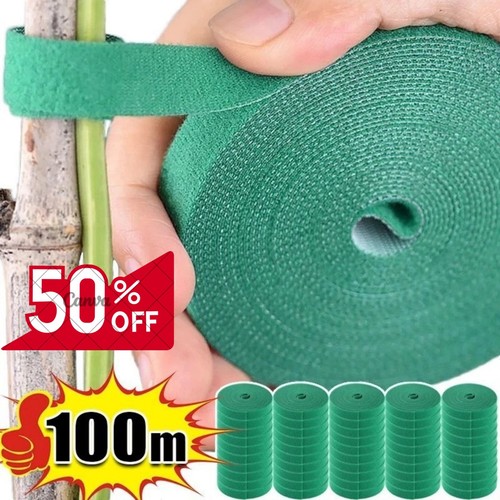 Green reusable plant ties - ties, hook