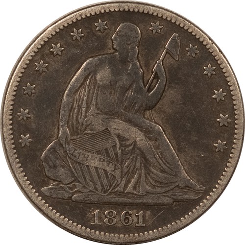 1861 seated liberty - 1861,