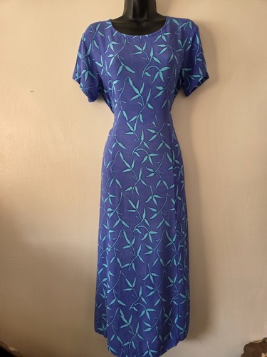 Vintage 90s blue - blue, botanical