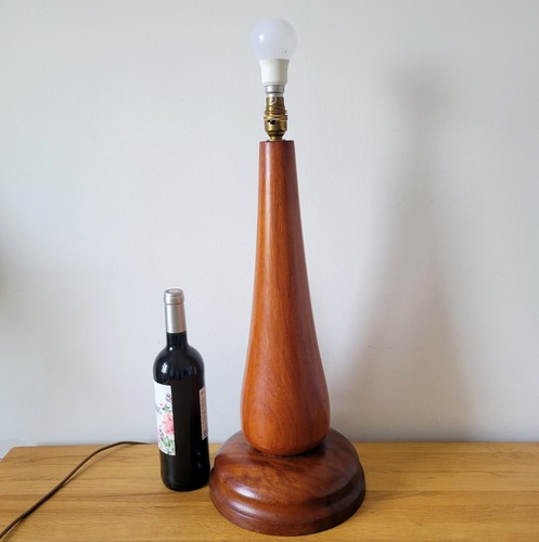 Large teak table lamp mcm - lamp,