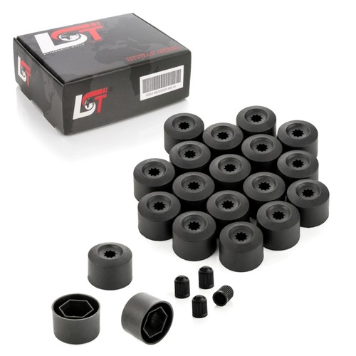 20x wheel nut caps set - 20x, black